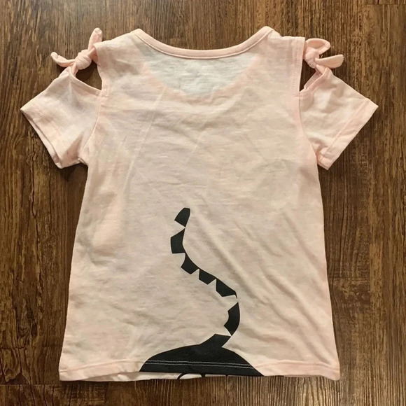 Okie Dokie Girls Cold Shoulder Pink Tee Shirt 4T Whoa Tiger - Picture 4 of 6